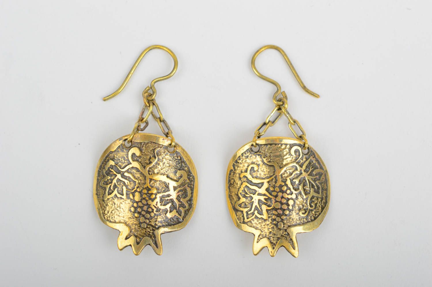 Handmade brass earrings vintage accessories for women brass stylish jewelry photo 1