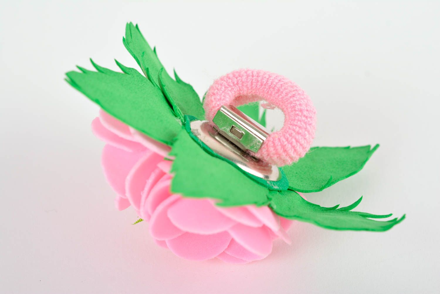 Blumen Haargummi handgefertigt Geschenk für Frauen Damen Haarschmuck rosa foto 4