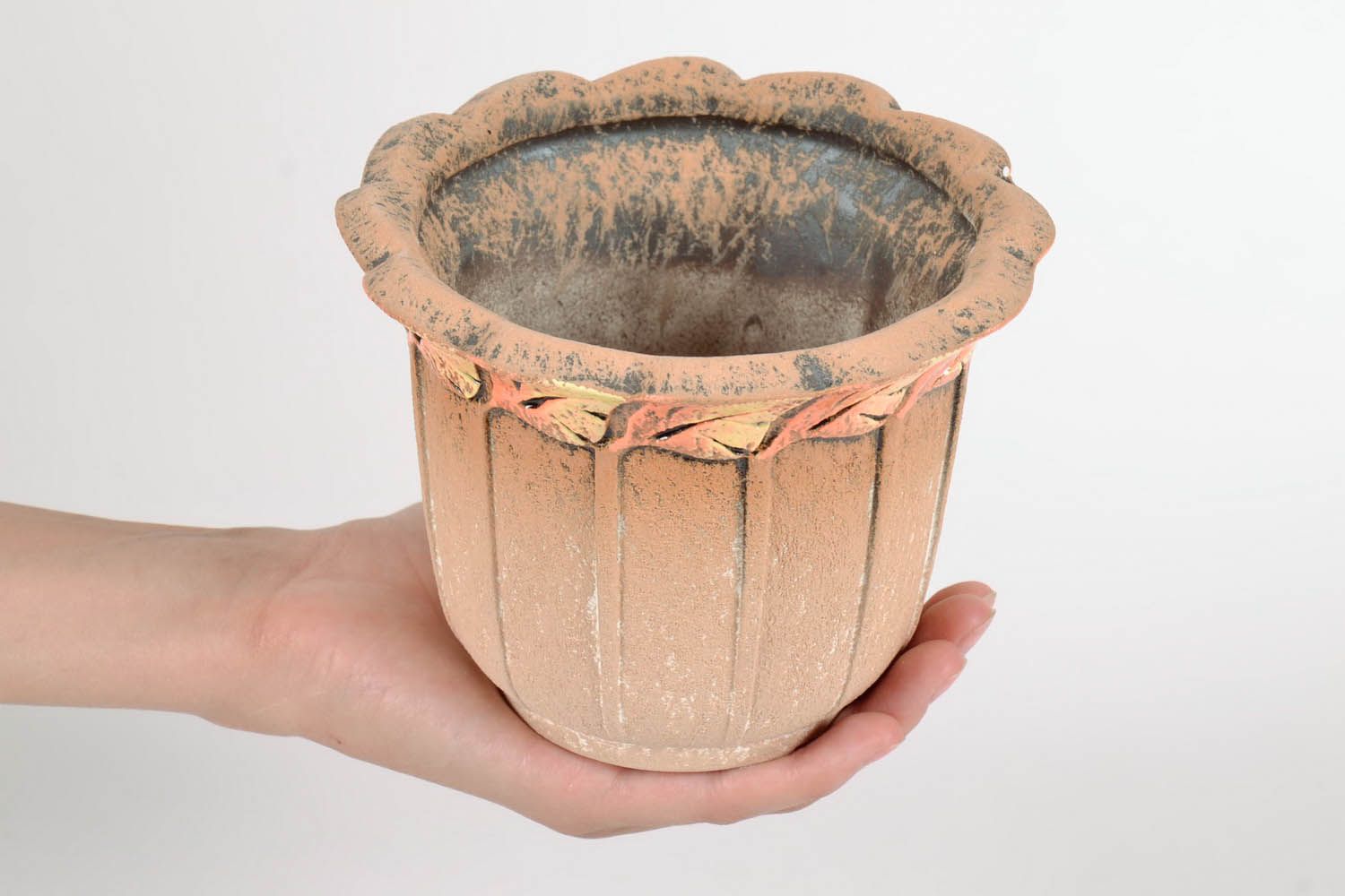 Vaso de cerâmica para flores Folha foto 5