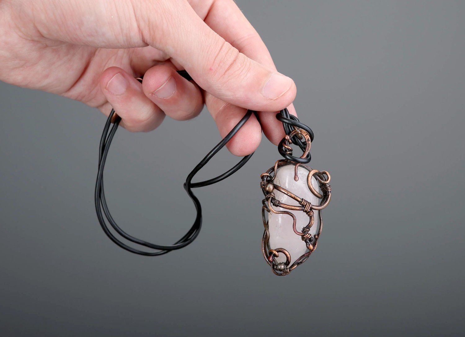 Jewelry set with pink quartz Pink Clouds photo 6