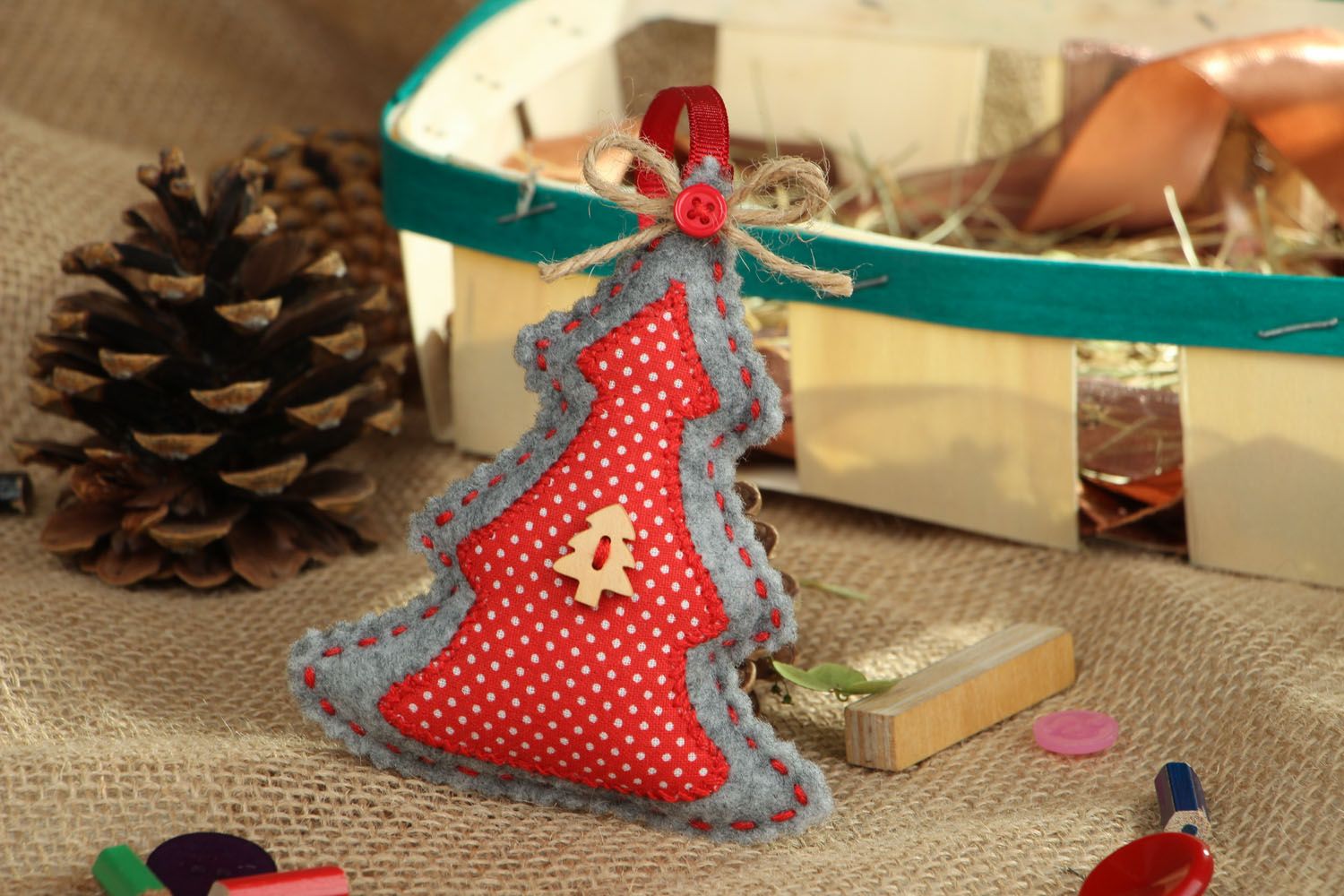 New Year's interior pendant in the shape of Christmas tree photo 5
