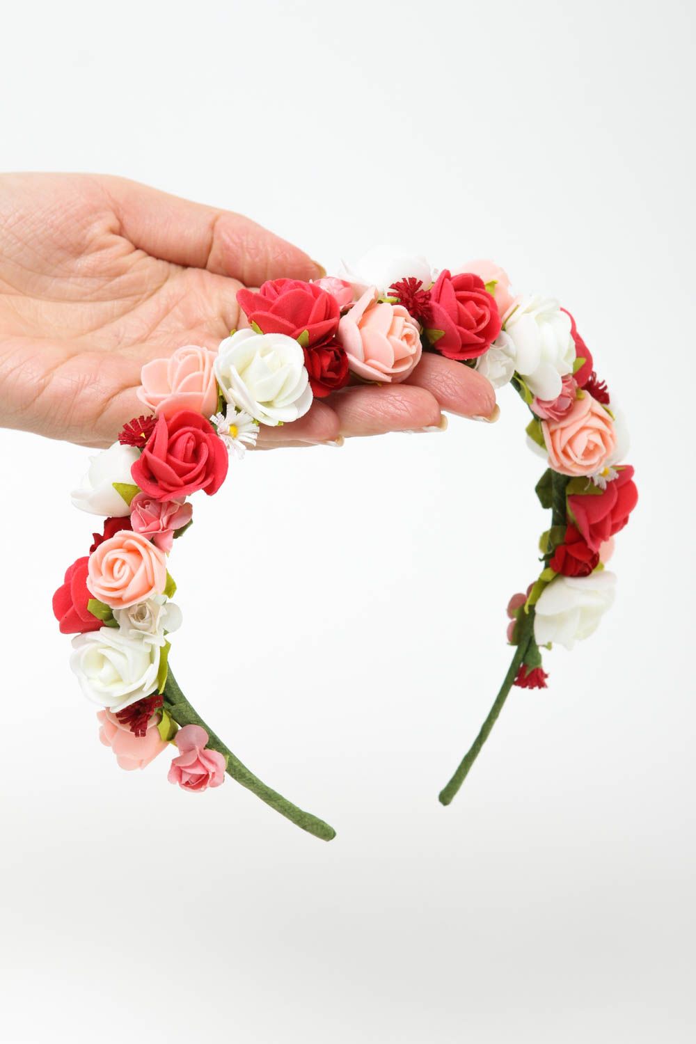 Haarreif Blumen handmade Haar Schmuck Geschenk für Mädchen Haar Reif zart schön foto 5