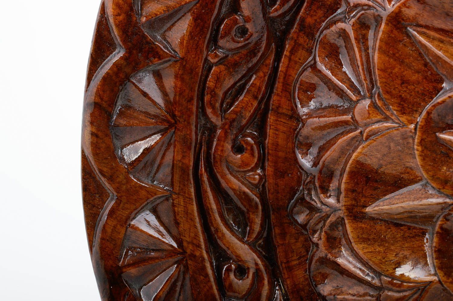 Holzteller rund handmade Geschirr aus Holz Wohnzimmer Deko Holz Dekoration foto 3
