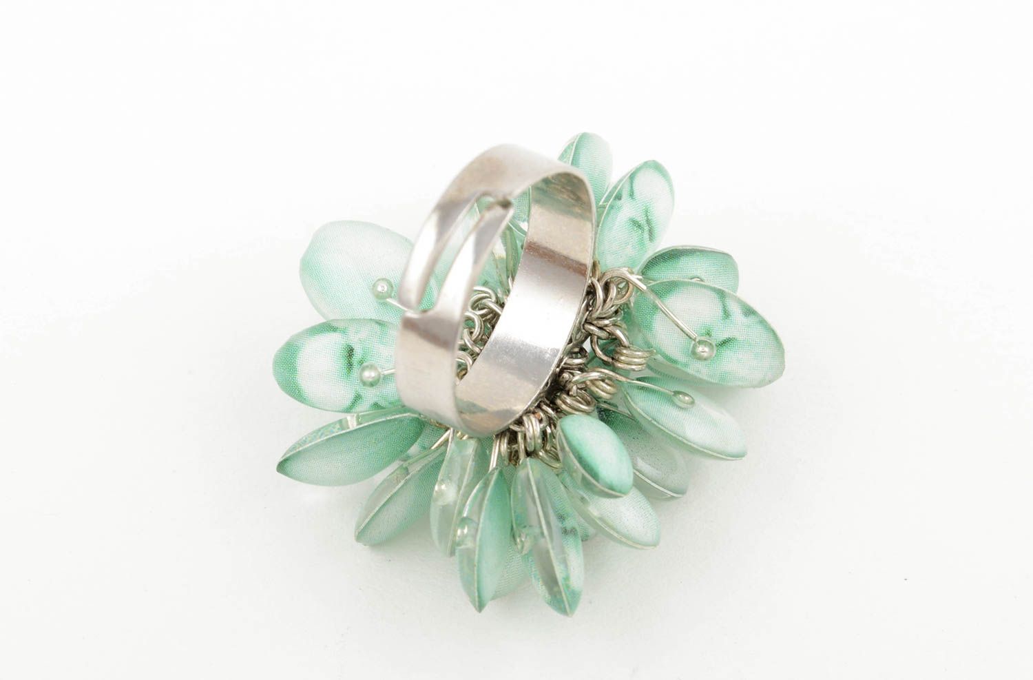 Ring Silber handmade stilvoll Ring am Finger Damen Modeschmuck mit Anhänger foto 4
