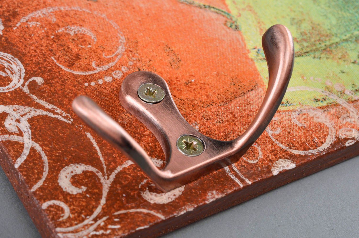 Exklusives schönes Wand Schlüsselbrett aus Holz mit Dekoration in Decoupage  foto 2