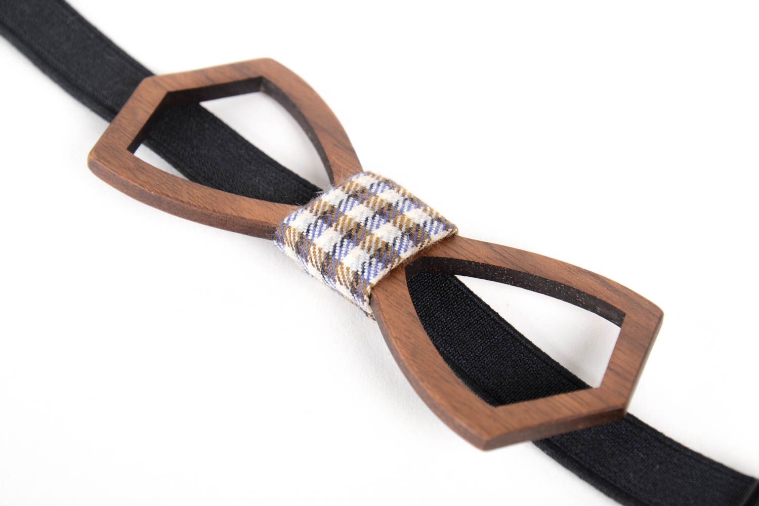 Handmade geschnitzte Fliege Krawatte Accessoire für Männer Fliege aus Holz braun foto 4
