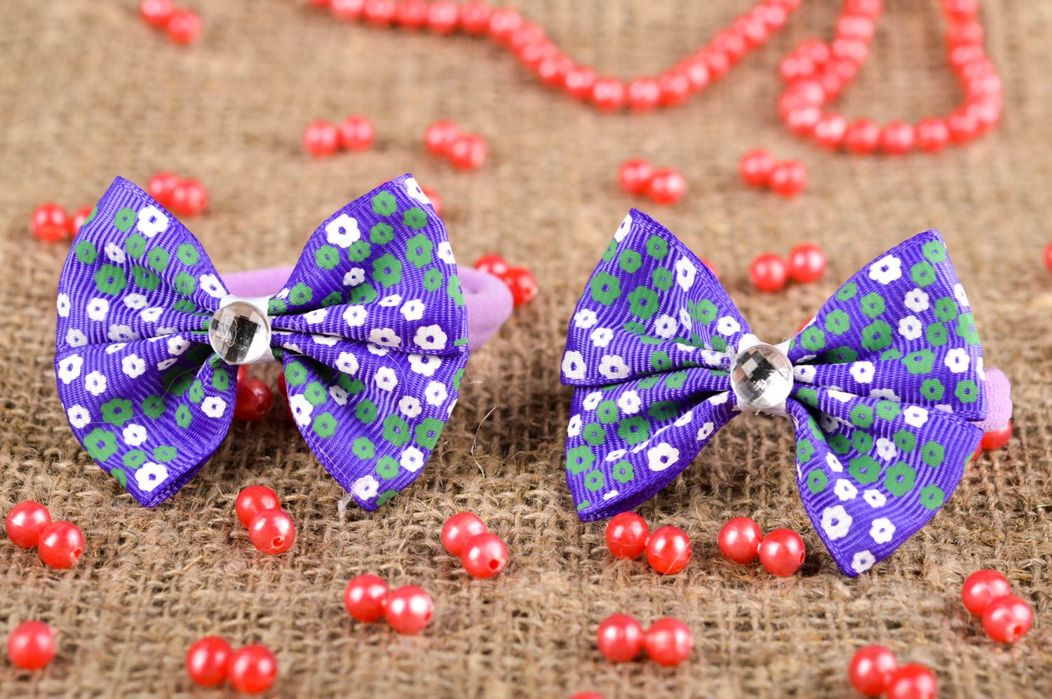 Handmade hair ties bow for girls hair scrunchies designer accessories for girls photo 1