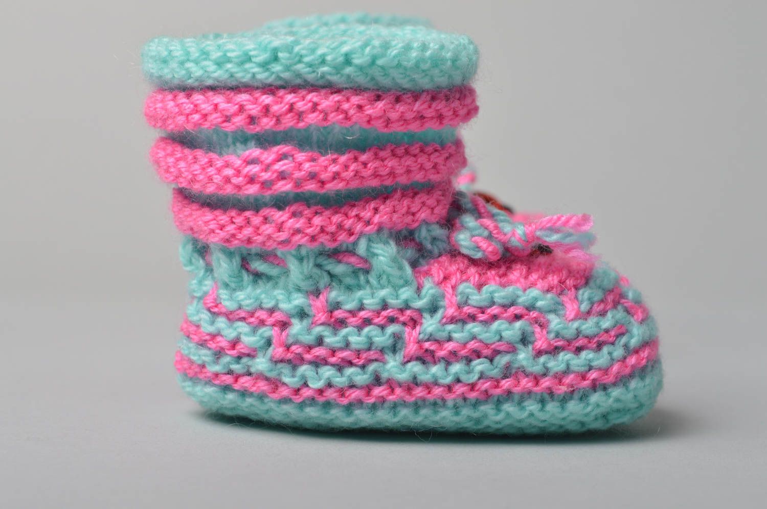 Patucos de bebé hechos a mano estilosos calzado infantil regalo original bonito foto 3