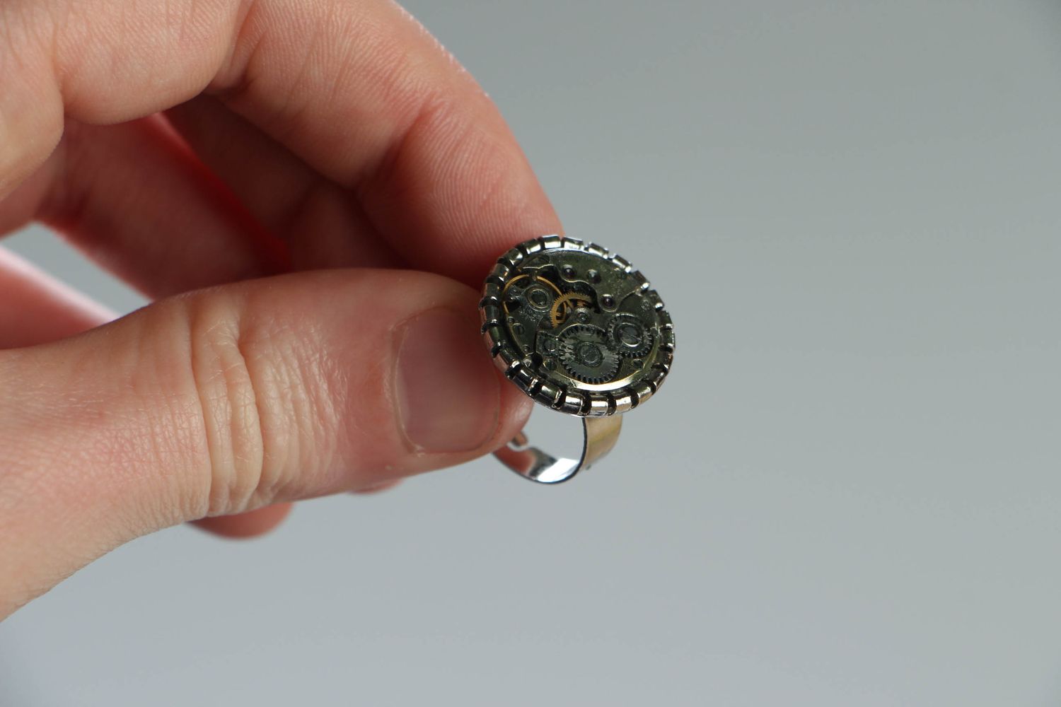 Металлическое кольцо в стиле стимпанк  фото 4