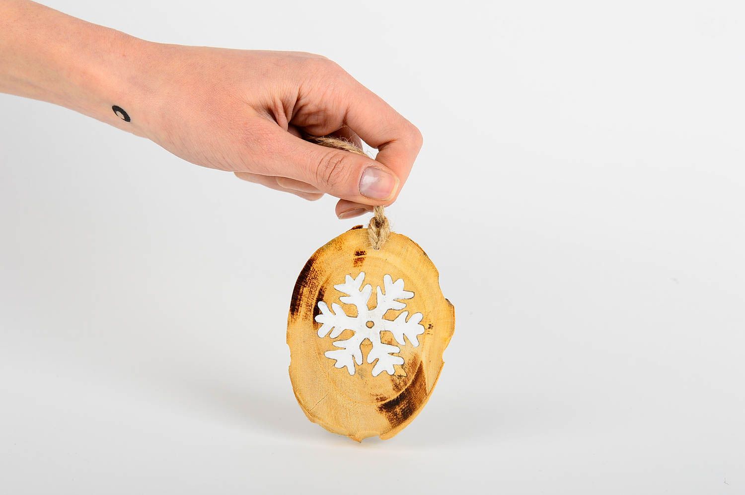 Игрушка на елку handmade декор для дома игрушка из дерева новогодняя красивая фото 2