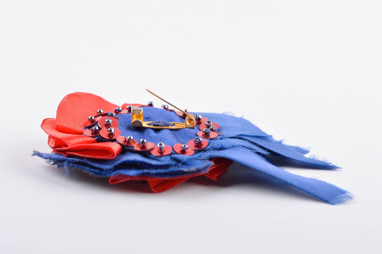 Broche artesanal de color rojiazul accesorio de moda regalo original para mujer foto 5