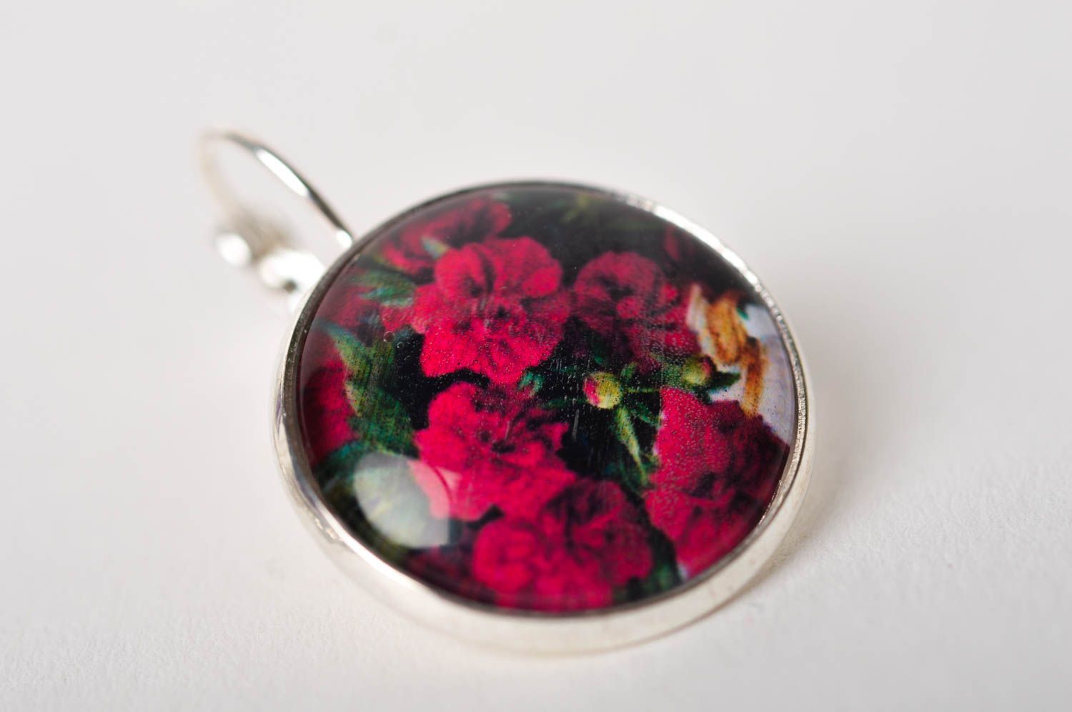 Handmade designer round earrings stylish cute jewelry metal earrings gift photo 3