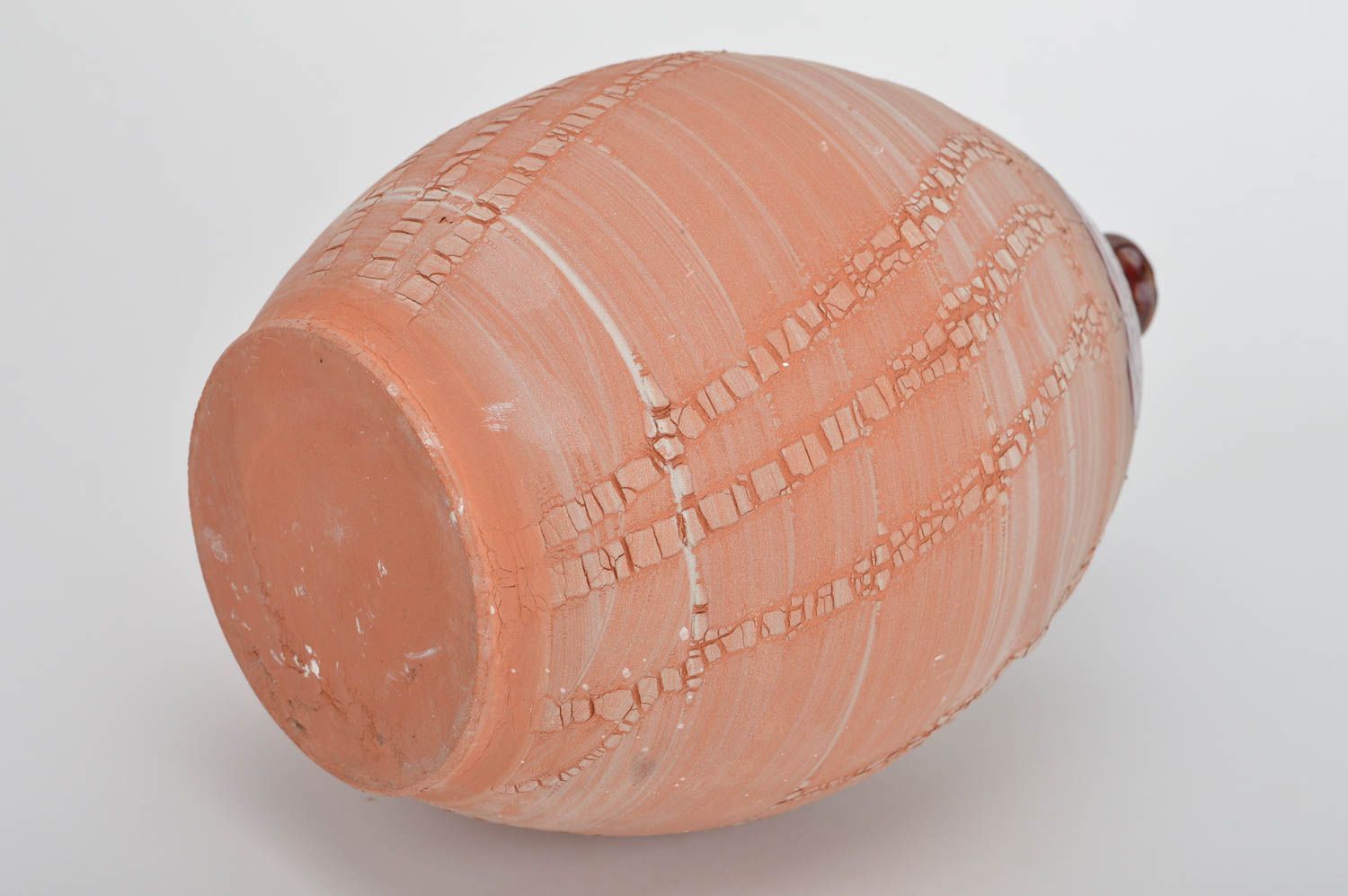 Керамическая ваза из красной глины расписная ручной работы оригинальная высокая фото 5