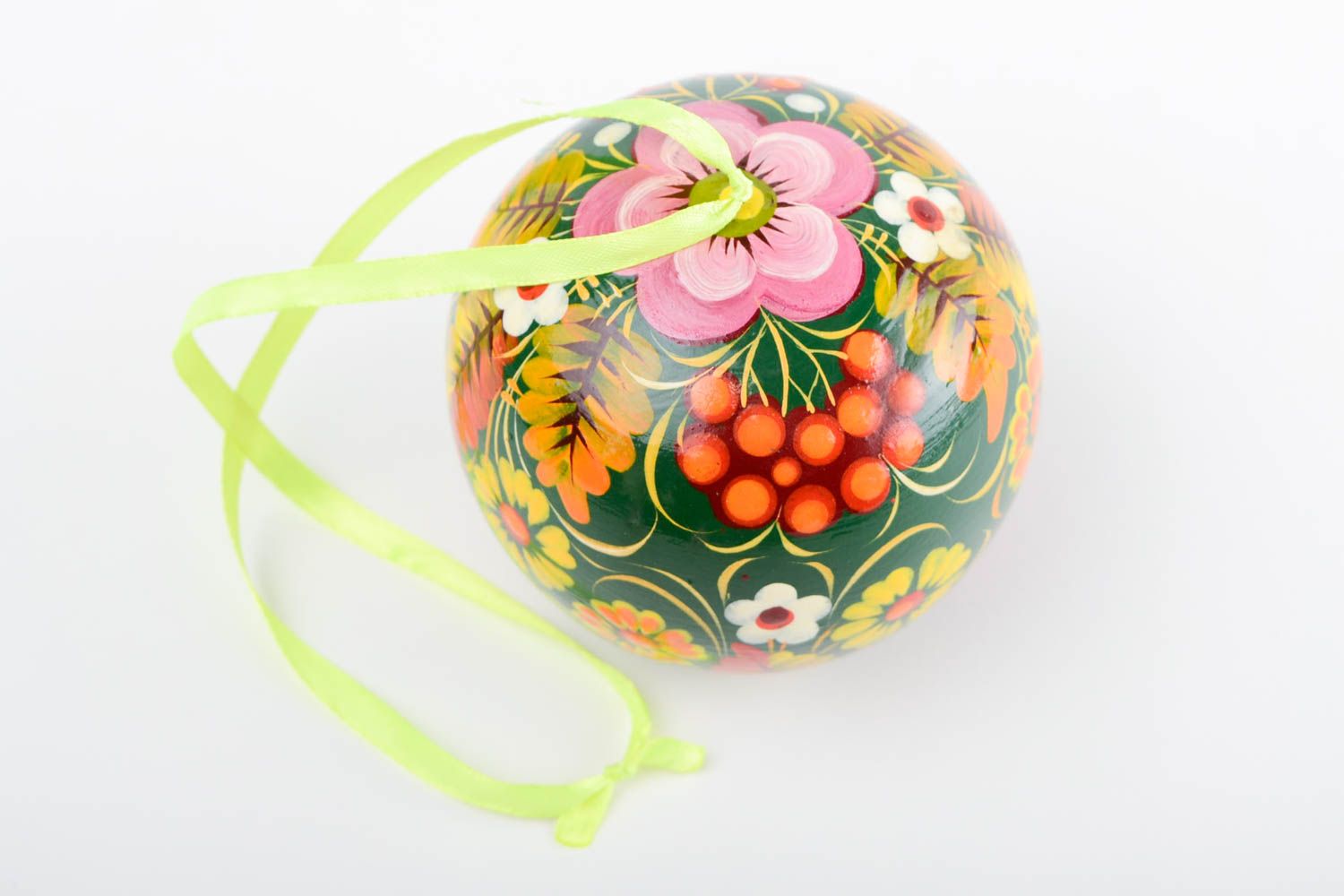 Елочная игрушка ручной работы новогоднее украшение декоративная подвеска шар фото 3