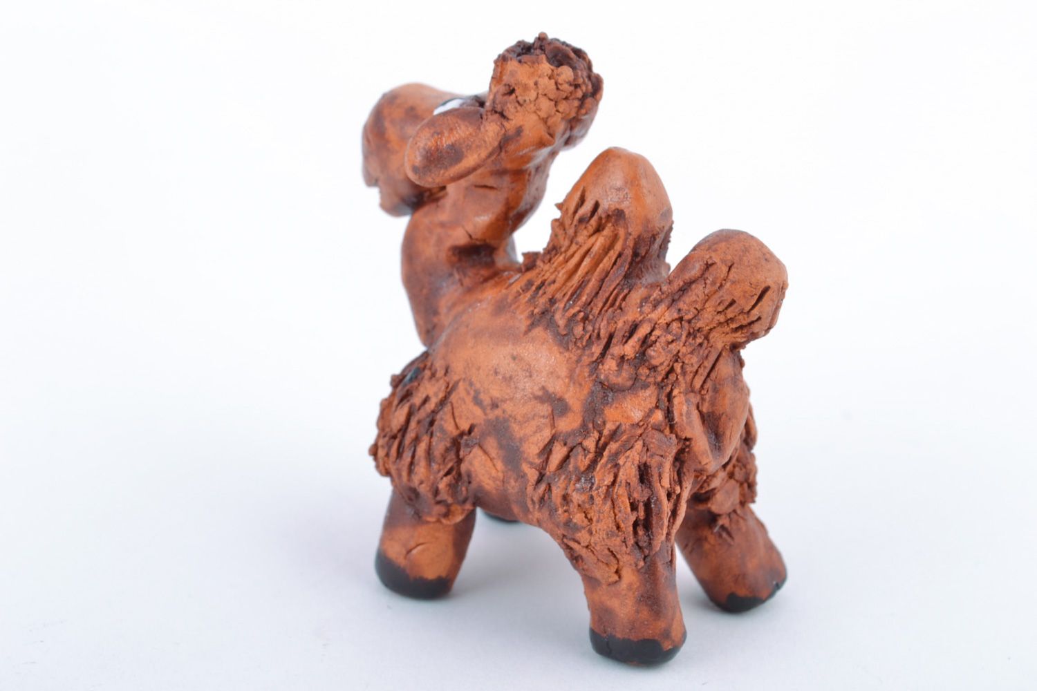 Figura de cerámica pintada original hecha a mano con forma de camello decorativa foto 5