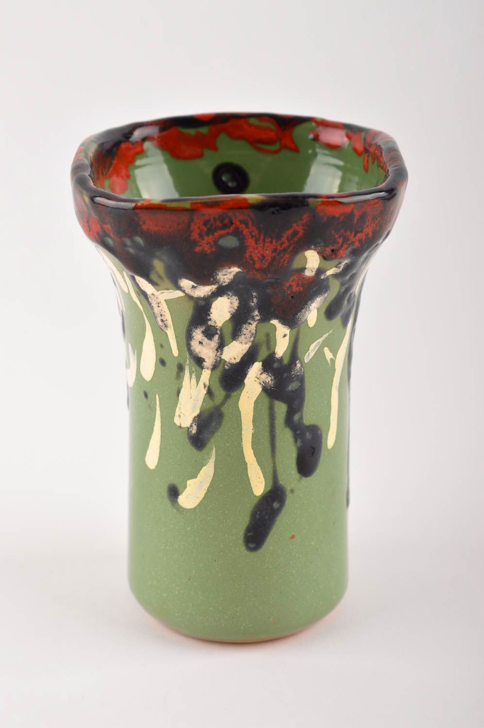 5 oz art green glass flower vase for living room décor 5'', 0,52 lb photo 2