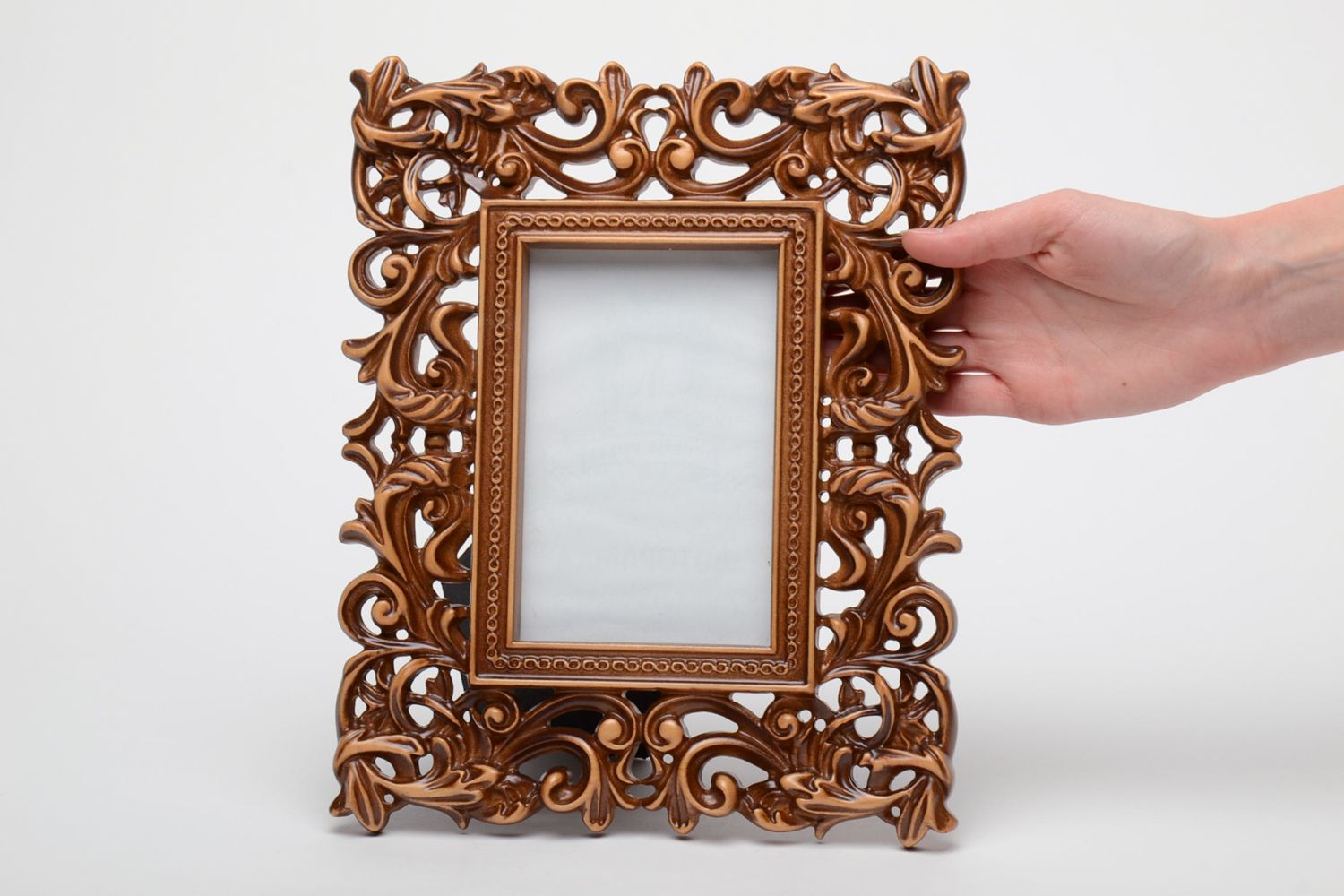 Carved wooden photo frame 10x15 photo 5