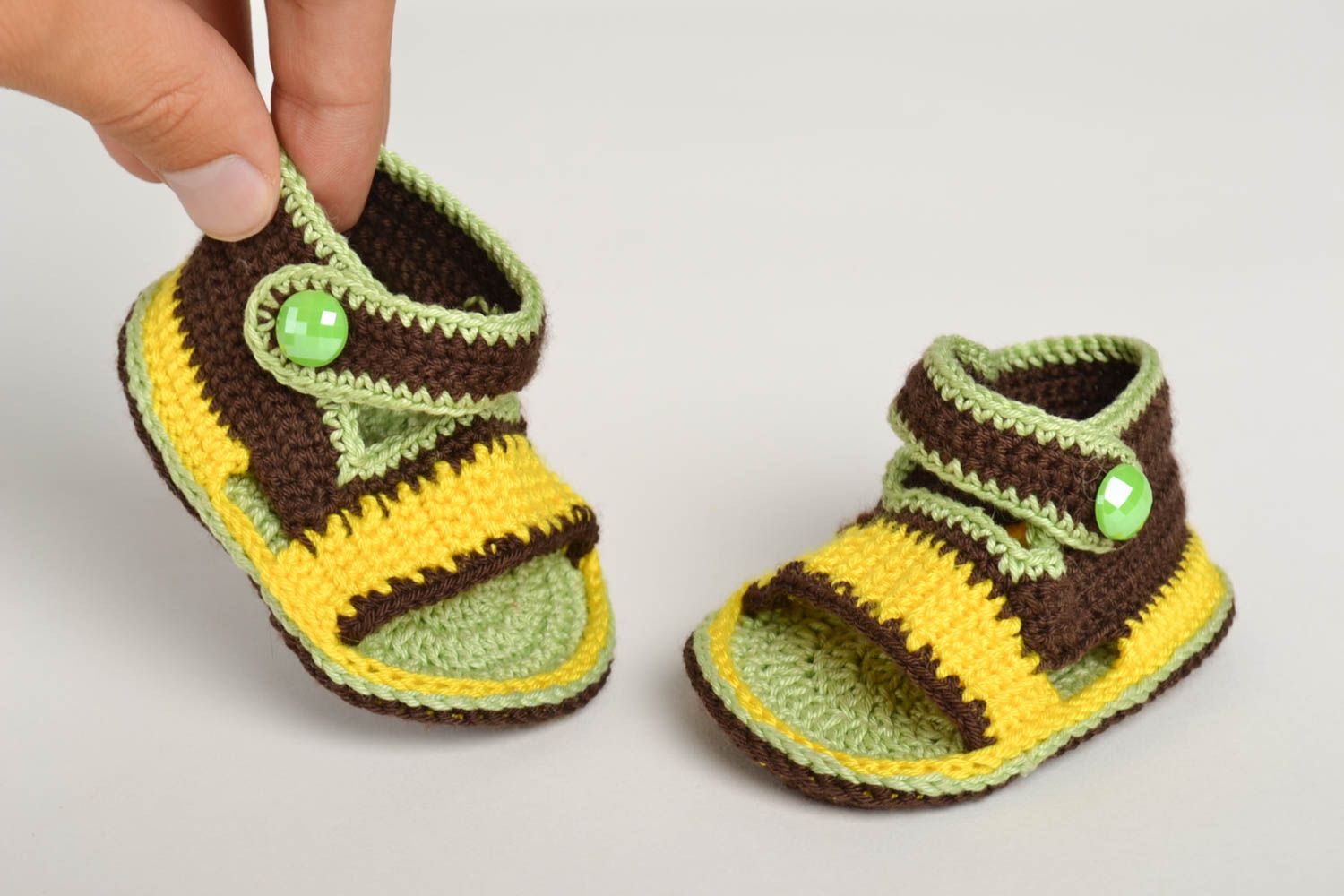 Chaussons de bébé tricot fait main en coton pour garçon Chaussures bébé photo 4