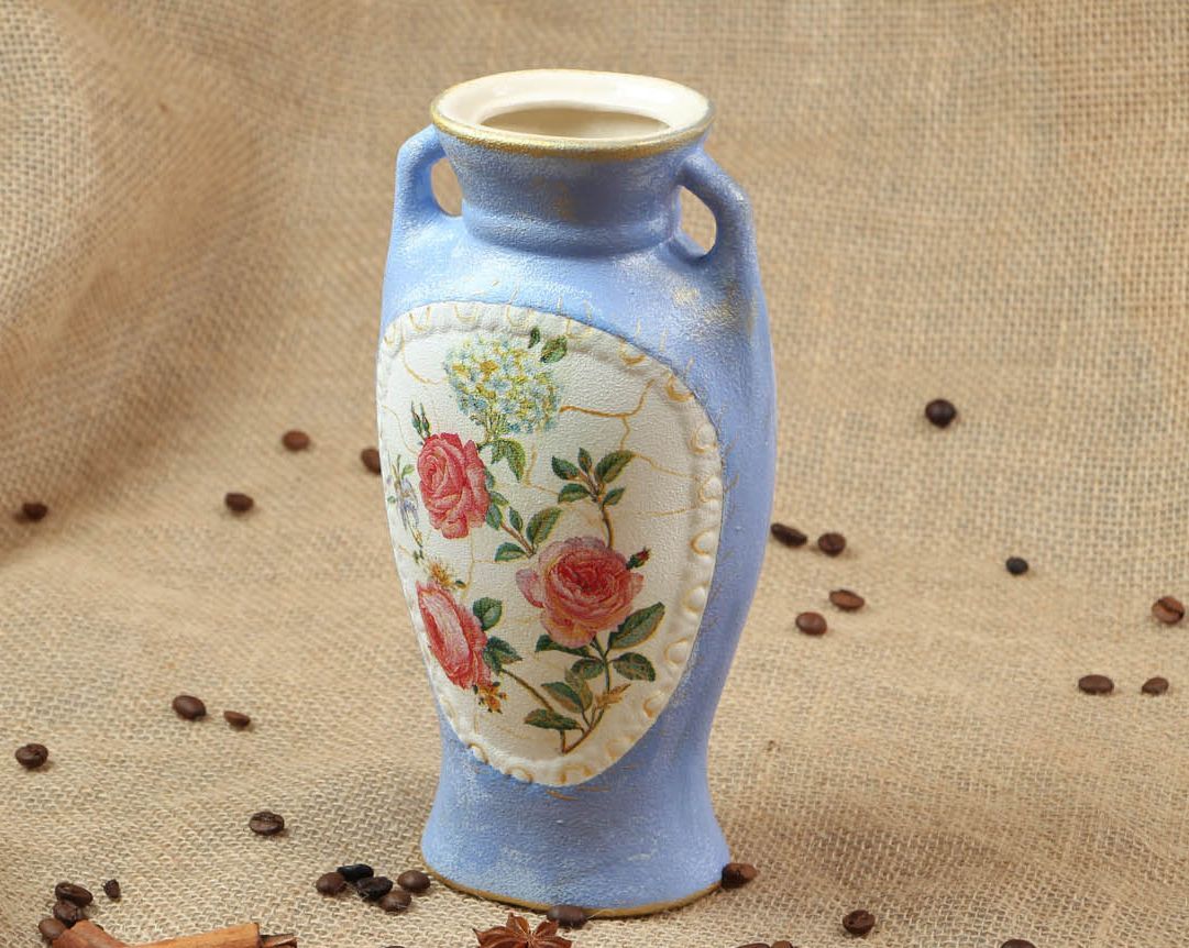 Vase à fleurs en céramique fait main photo 5