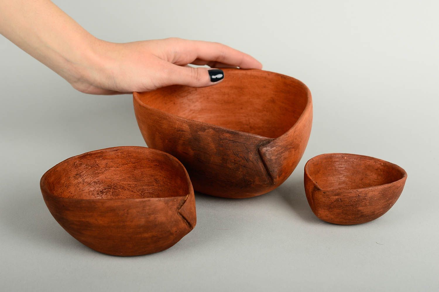 Handmade ceramic bowl 3 pieces home ceramics home goods table setting ideas photo 3