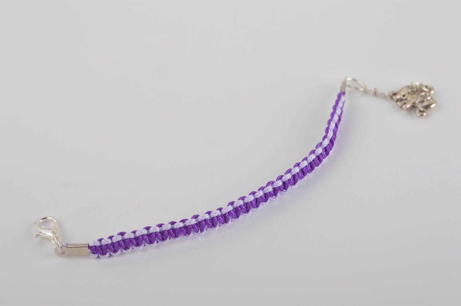 Handmade Textil Armband in Violett Designer Schmuck Accessoire für Mädchen foto 2