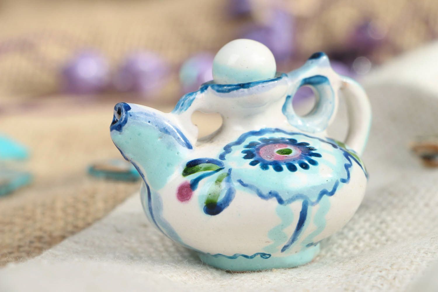 Ceramic decorative teapot photo 5
