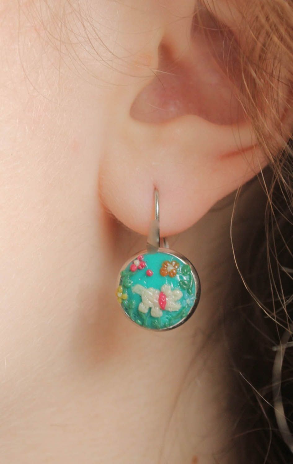 Polymer clay earrings Walk with pupils photo 1