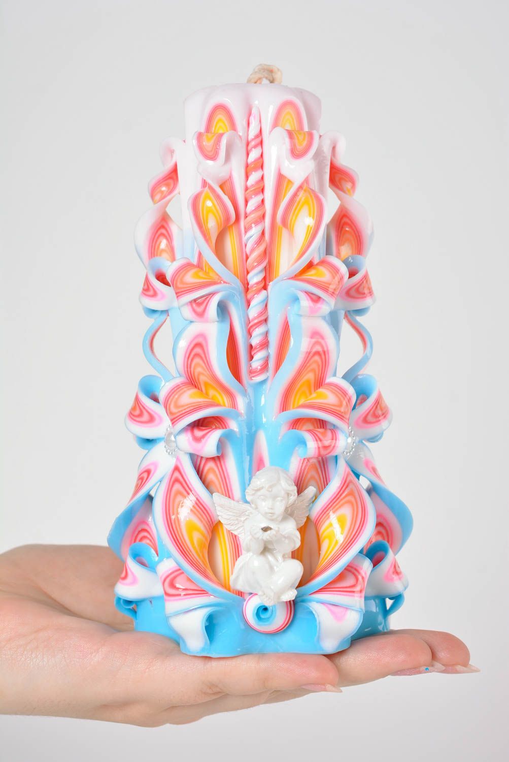 Vela tallada de parafina hecha a mano objeto de decoración adorno para casa  foto 1