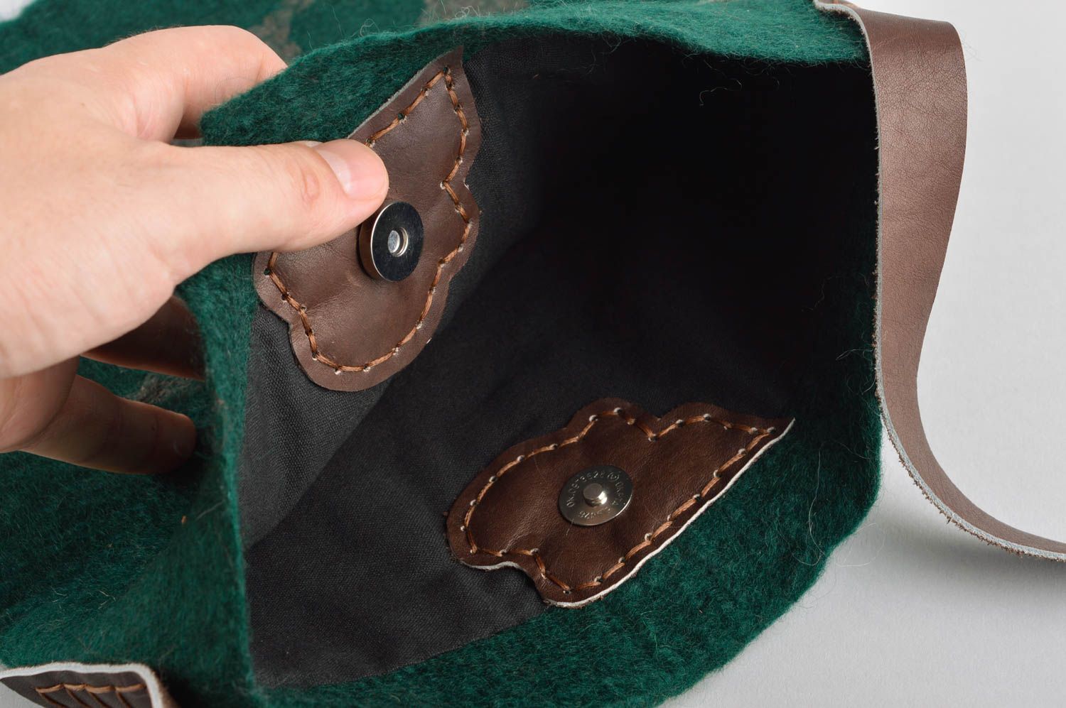 Сумка женская зеленая сумка ручной работы сумка валяние квадратная красивая фото 5