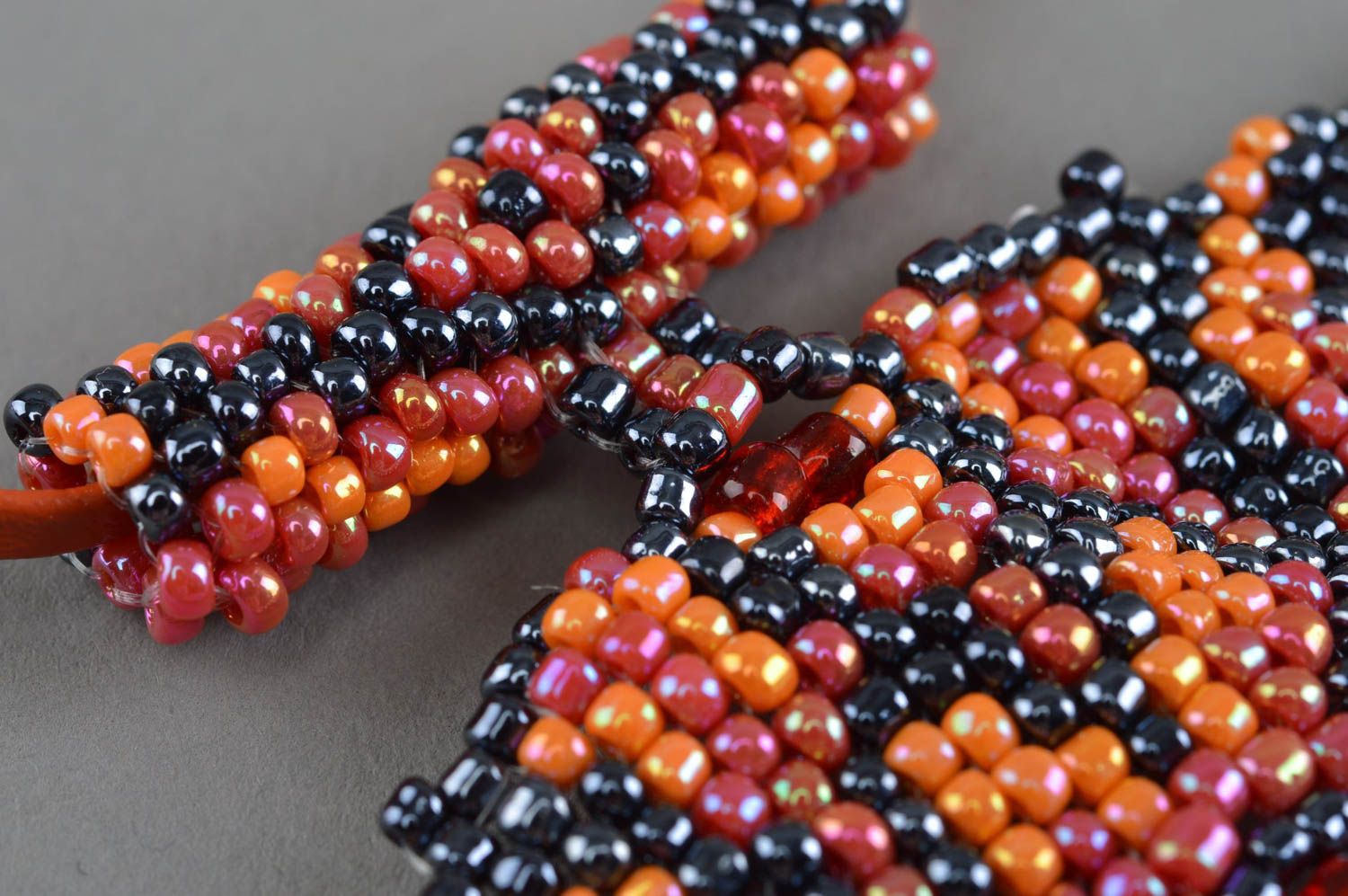 Seed bead pendant woven handmade accessory designer beaded jewelry for women photo 3