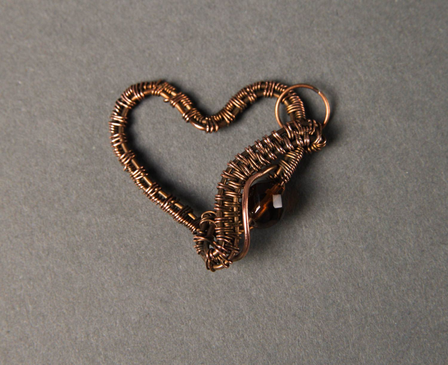 Handgefertigter Anhänger für Halskette Kupfer Schmuck Frauen Geschenk Herzform foto 2