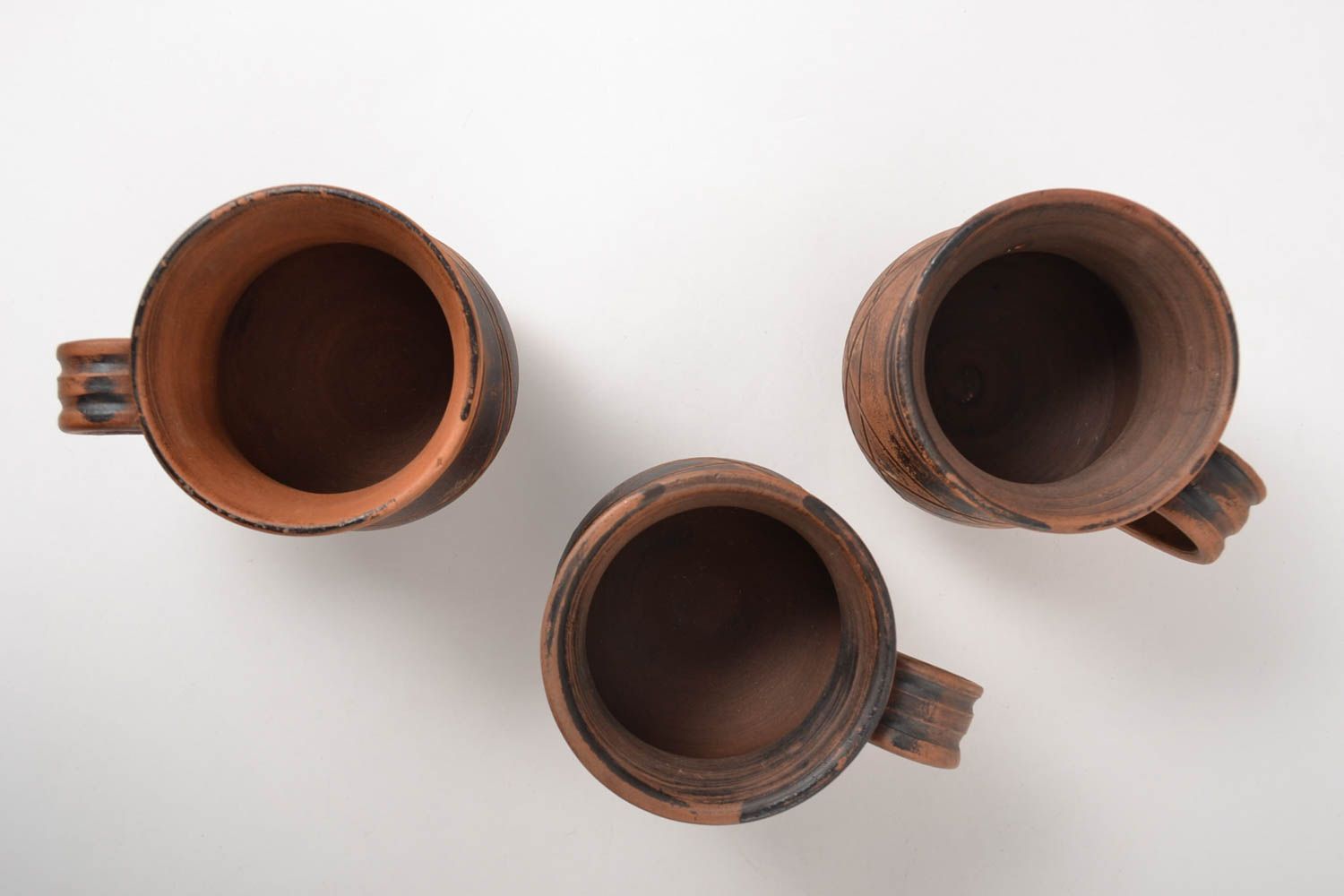 Чайные чашки ручной работы глиняные чашки оригинальные кружки для чая 3 штуки фото 5