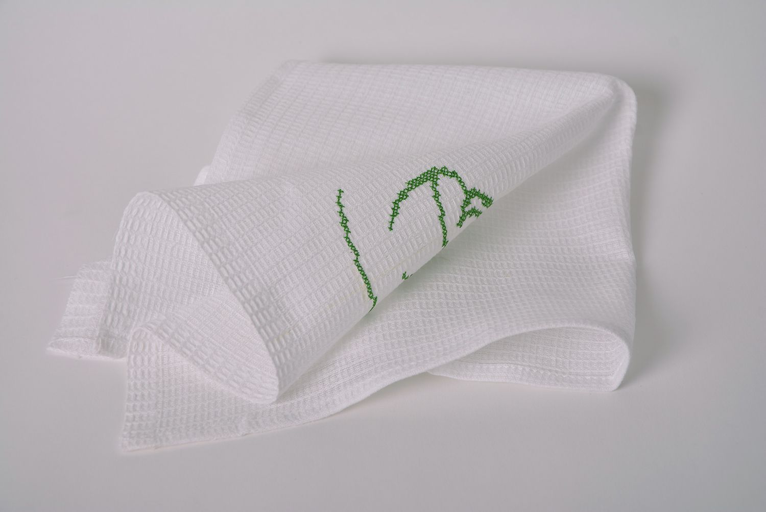 Serviettes de table en tissu coton 6 pièces faites main blanches avec broderie photo 5