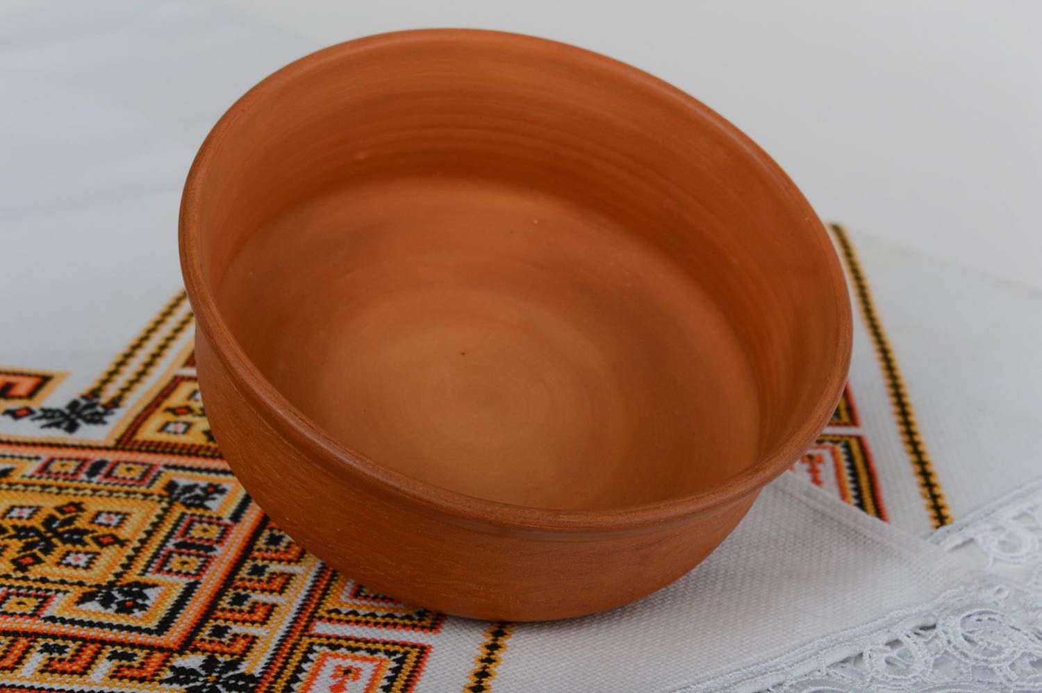 Beautiful handmade designer terracotta clay soup bowl 600 ml photo 1
