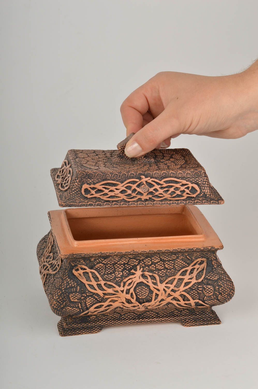 Handmade designer jewelry box decorative pottery home ideas decorative use only photo 4
