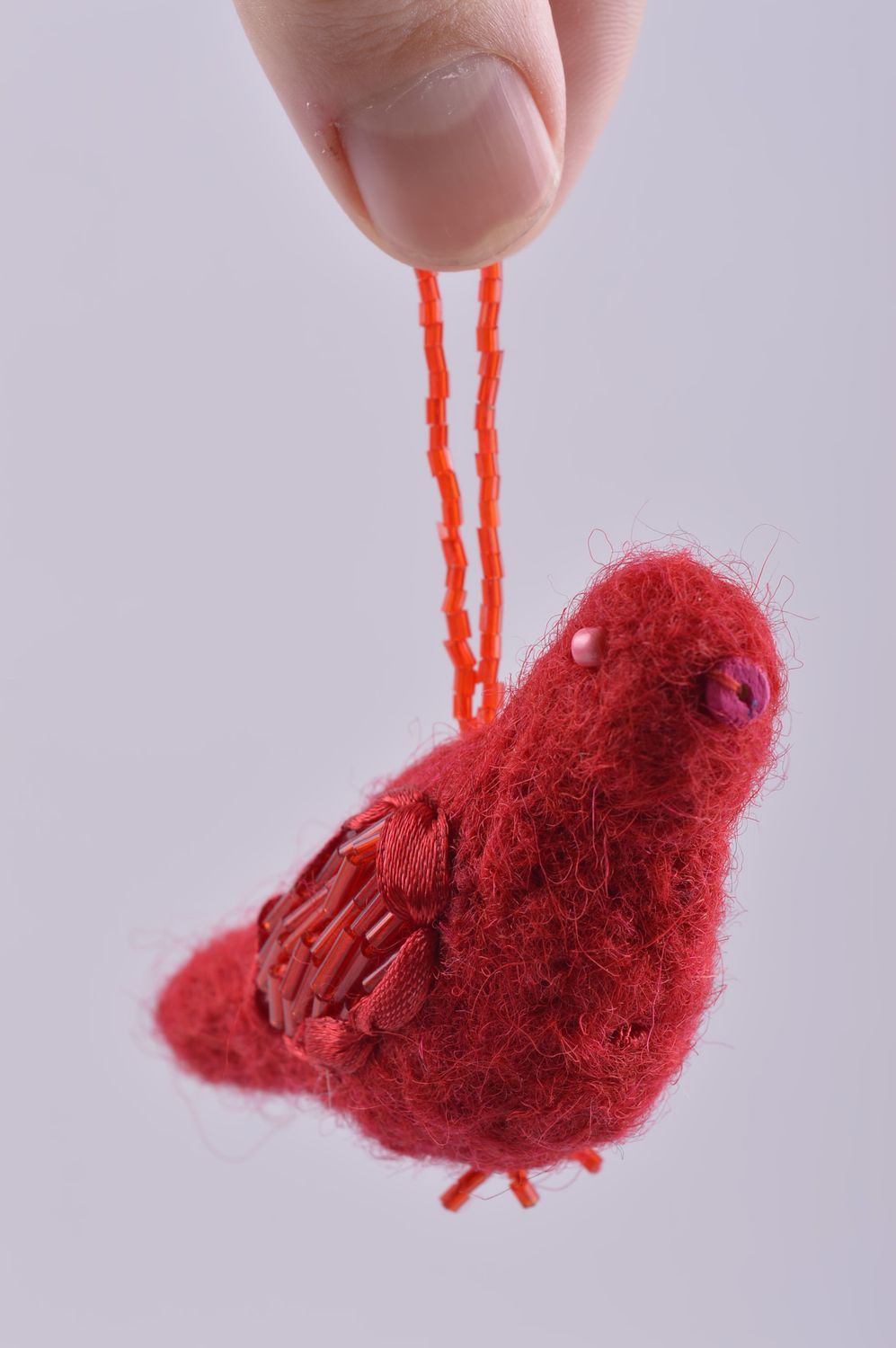 Textil Spielzeug Handmade Deko Anhänger Stoff Kuscheltier Designer Geschenk rot foto 5