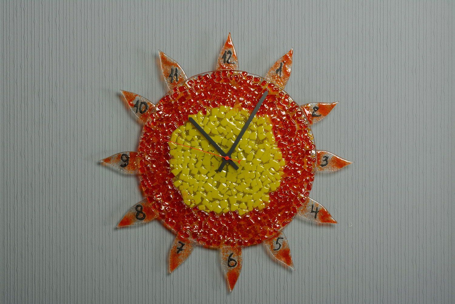 Clocks made of fusing glass Sun photo 5