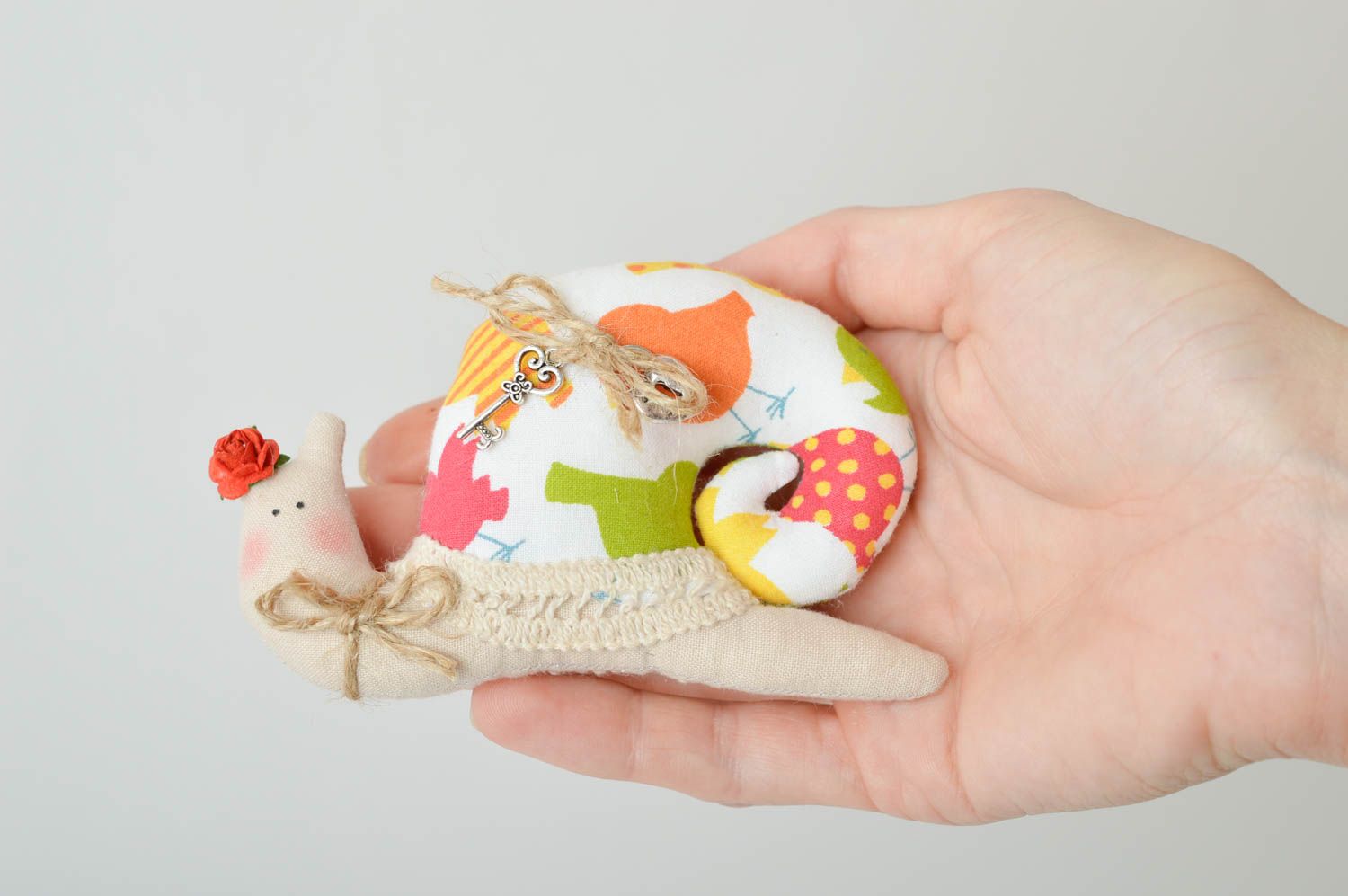 Designer textile toy handmade lovely snail unusual beautiful accessory photo 5