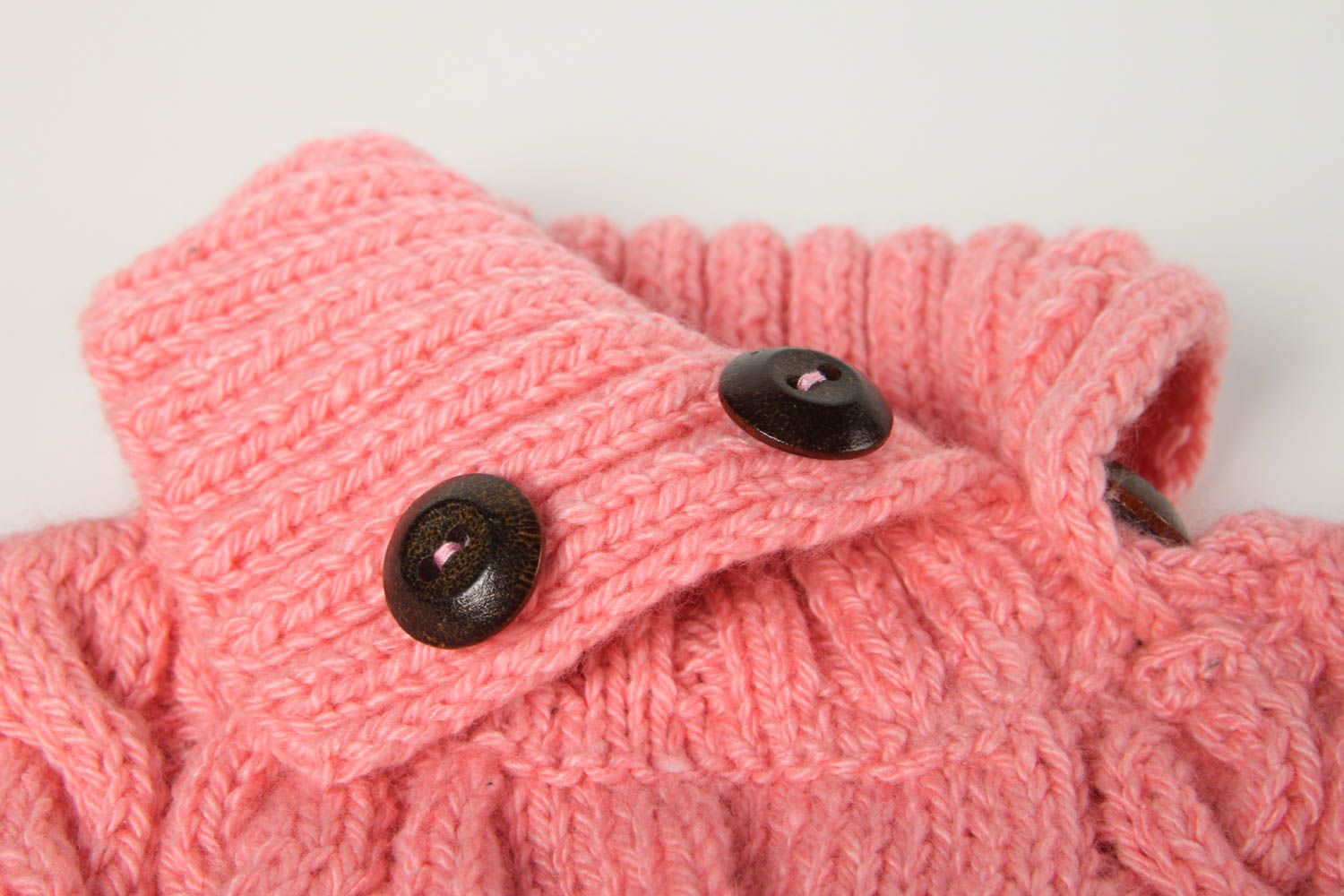 Designer vest pink winter waistcoat handmade vest knitted clothes for girls photo 4