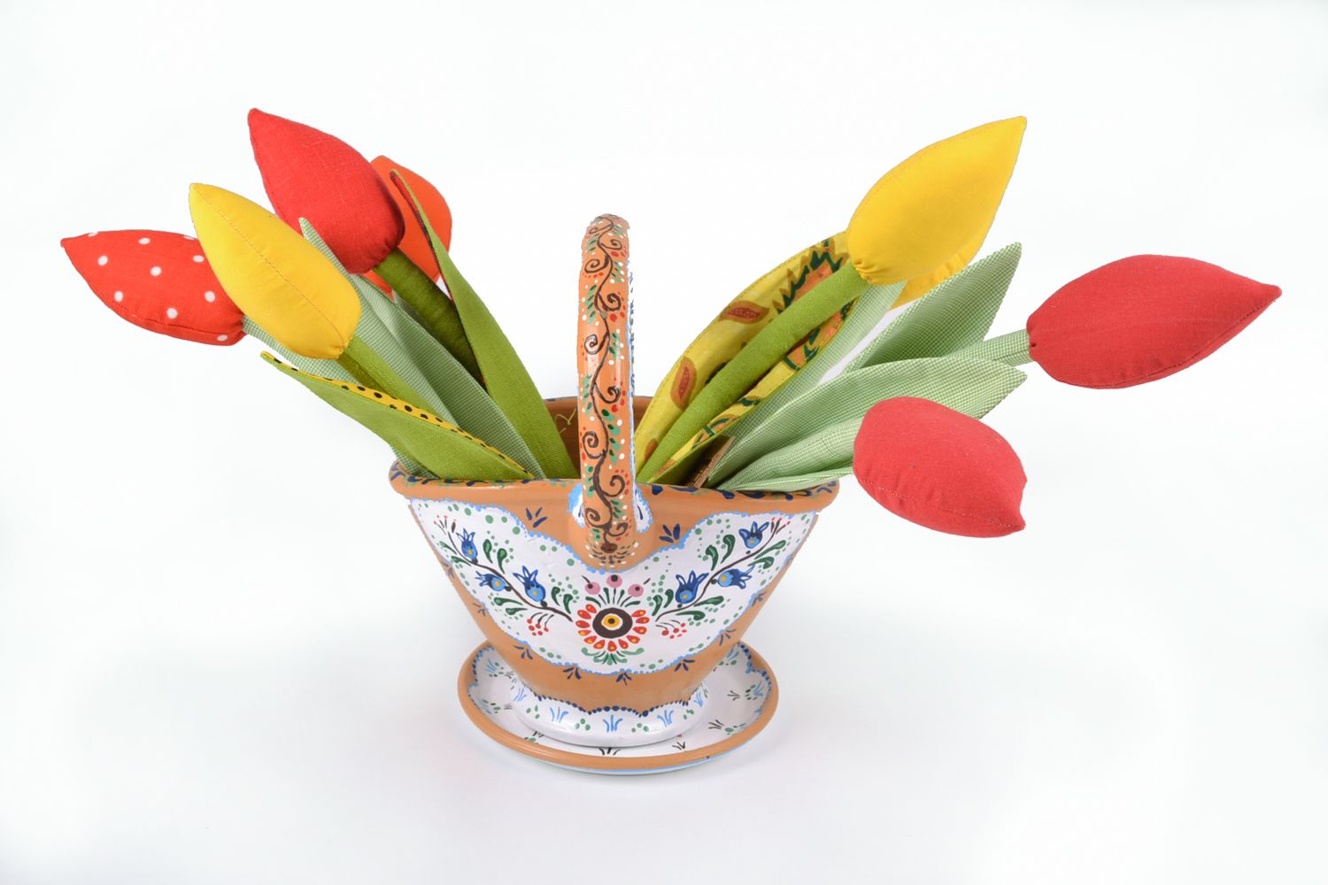 Ceramic flowerpot Basket photo 1