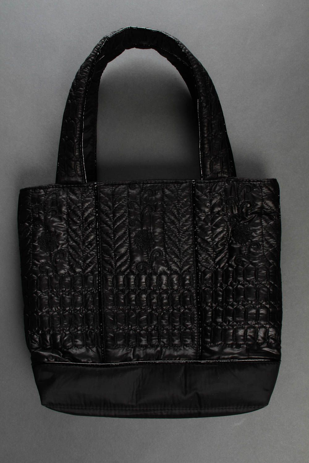 Сумка ручной работы сумка на плечо текстильная сумка из плащевки черная фото 3