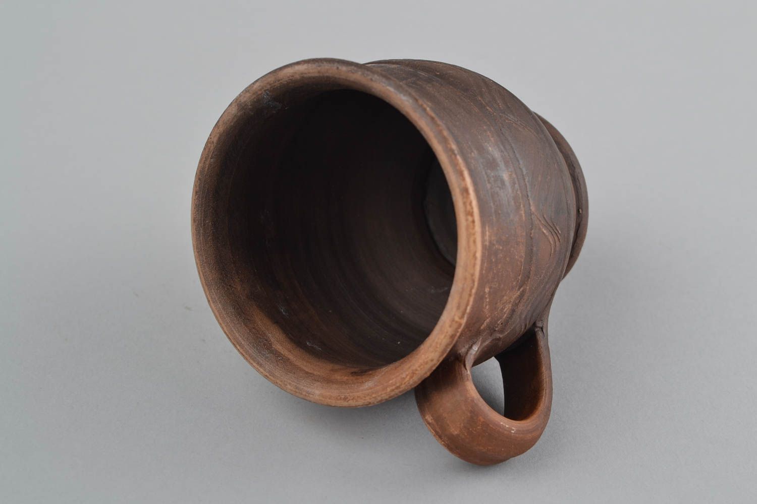 Handmade Kaffeetasse aus Keramik in Milchbrennen Technik in Braun schön 200 ml foto 4