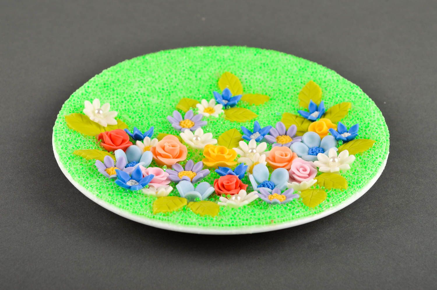 Свадебная тарелка хэнд мэйд посуда на свадьбу красивая посуда цветочная тарелка фото 4