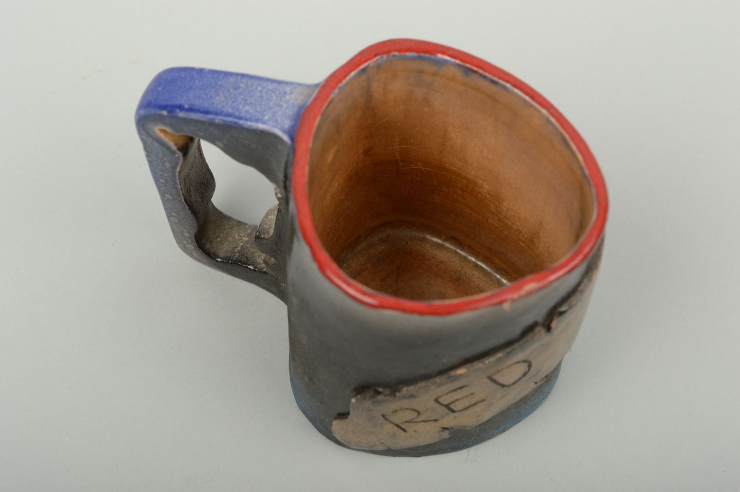 Tasse à thé faite main Mug en terre cuite peint d'engobes Cadeau original photo 5