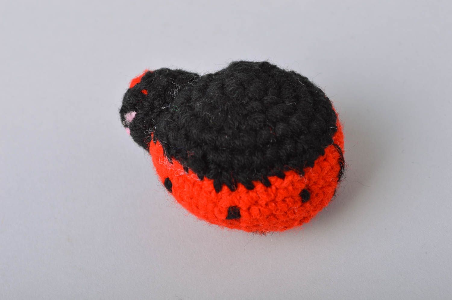 Soft crocheted handmade beautiful bright toy ladybug for kids photo 5
