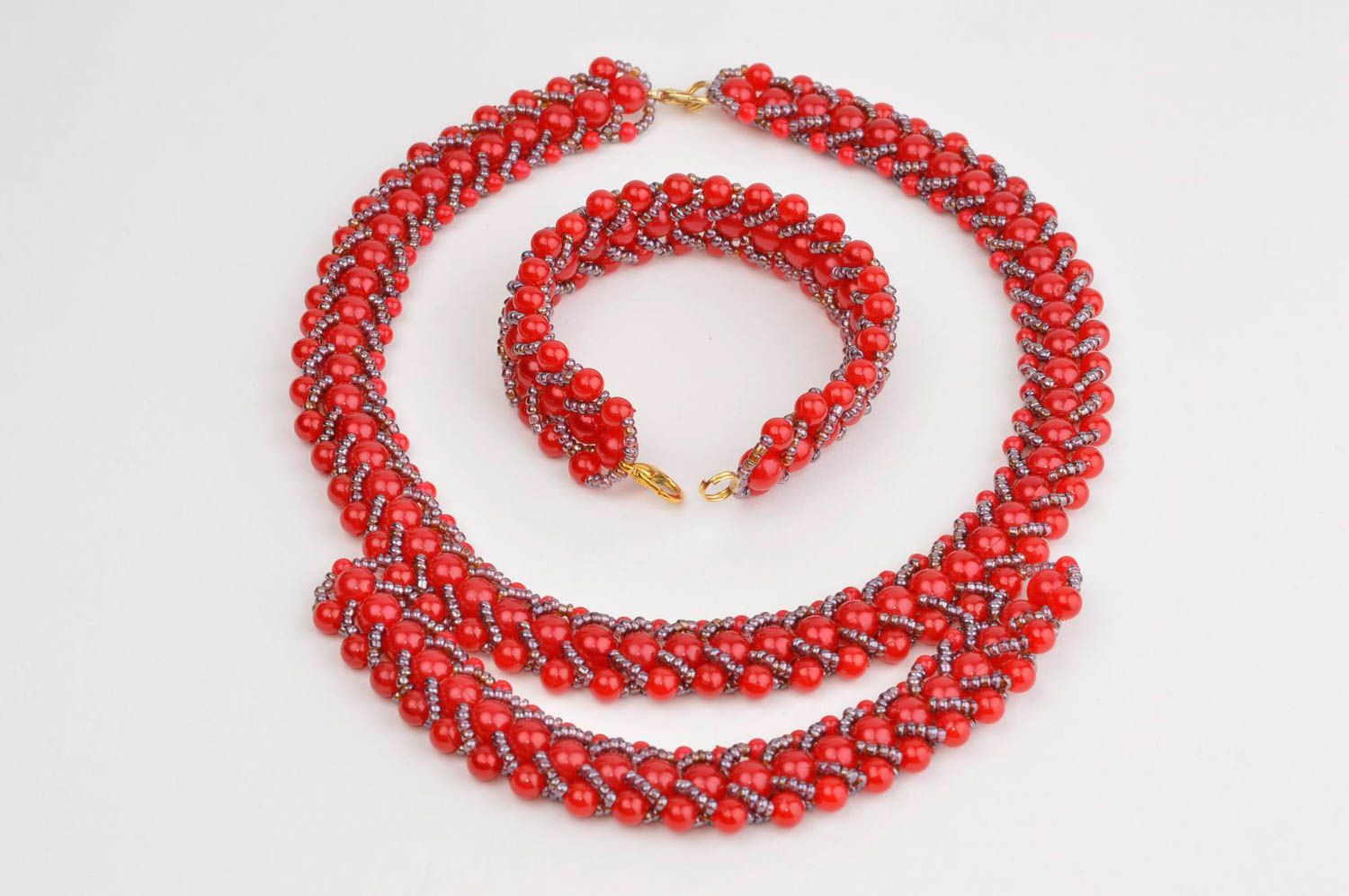 Beautiful handmade jewelry set beaded necklace and bracelet designs gift ideas photo 4