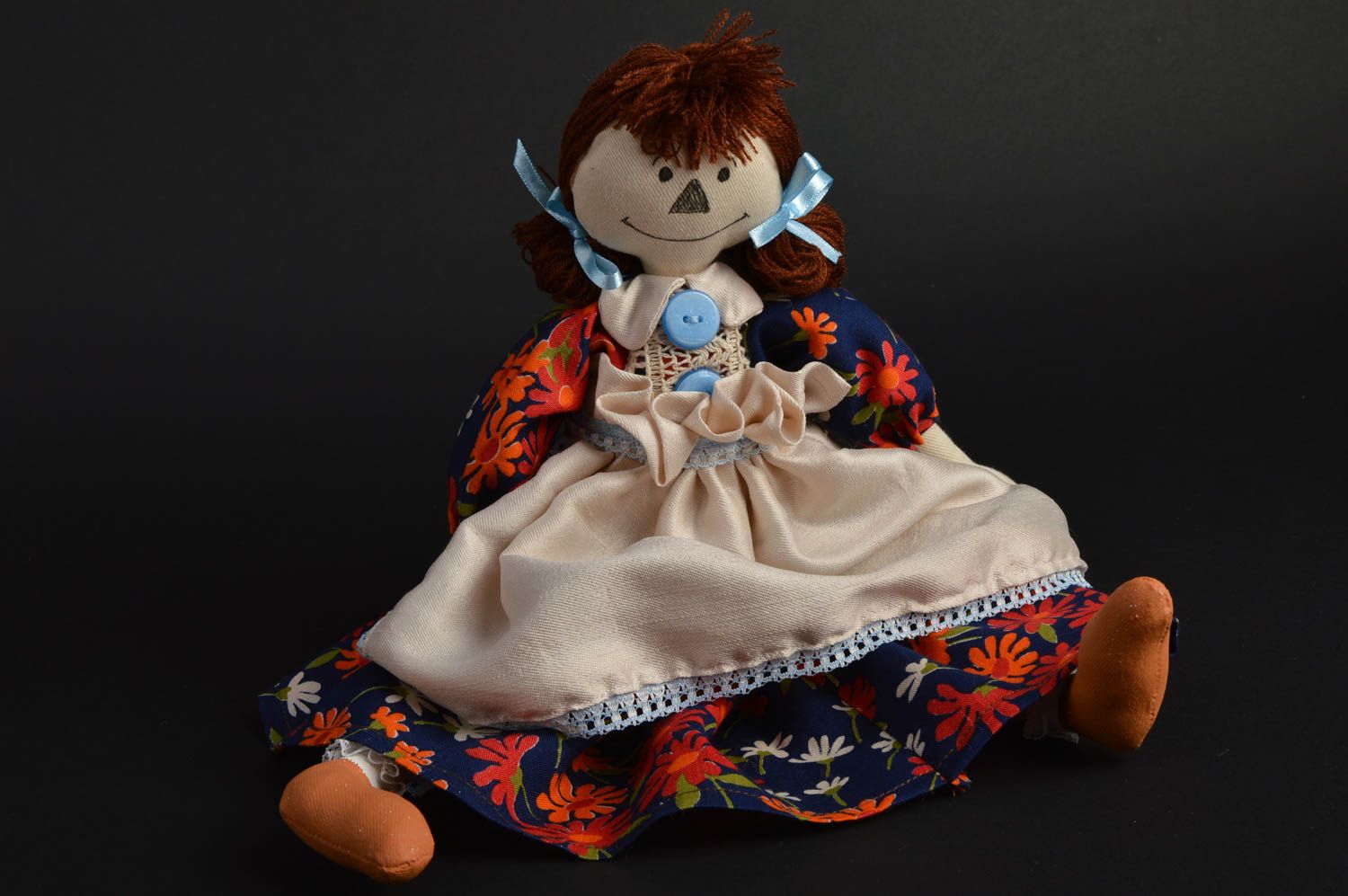 Beautiful author`s soft handmade fabric doll Hostess gift for girl photo 1