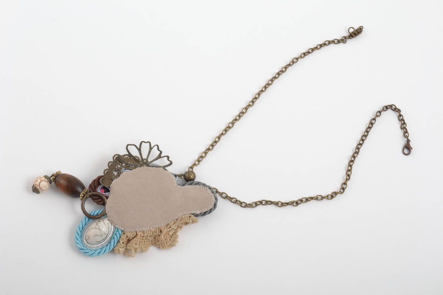 Handmade pendant soutache pendant designer pendant unusual gift for women photo 4