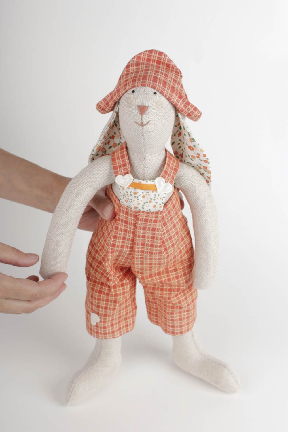 Conejo de peluche hecho a mano animalito de tela para decorar juguete para bebés foto 2