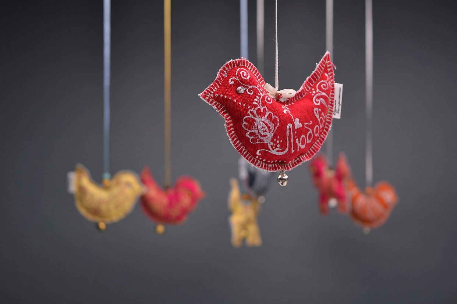 Suspension décorative en tissu Oiseau d'amour photo 5